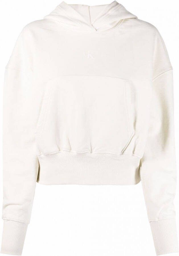 Calvin Klein Jeans Hoodie met logoprint Beige