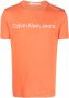 Calvin Klein Jeans T-shirt met logoprint Oranje - Thumbnail 1