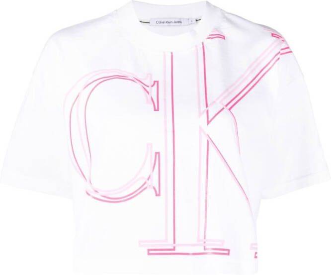 Calvin Klein Jeans T-shirt met logoprint Wit