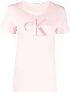 Calvin Klein Jeans logo-print T-shirt Roze