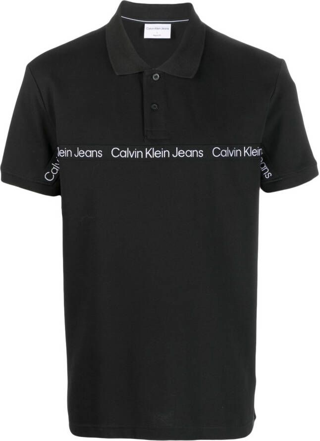 Calvin Klein Jeans Poloshirt met logo afwerking Zwart