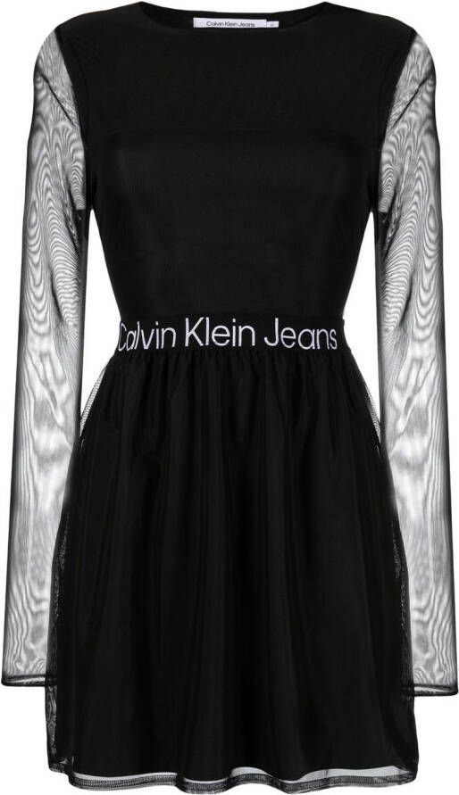 Calvin Klein Jeans Jurk met lange mouwen Zwart