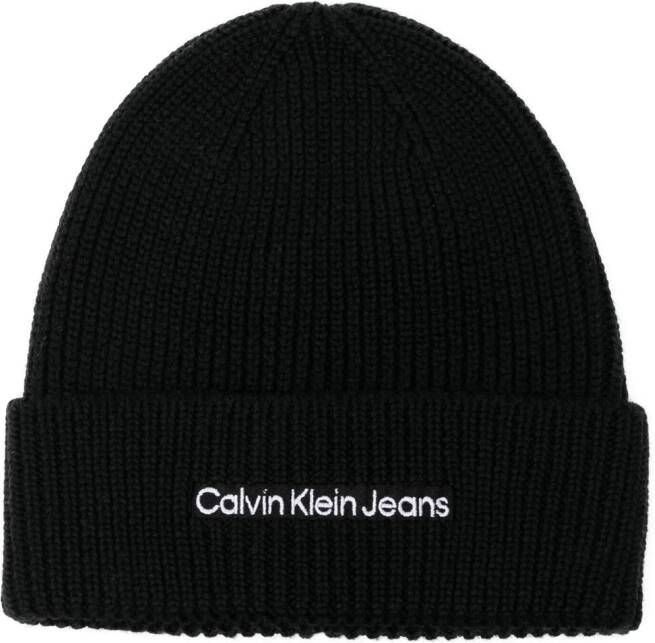 Calvin Klein Jeans Muts met geborduurd logo Zwart
