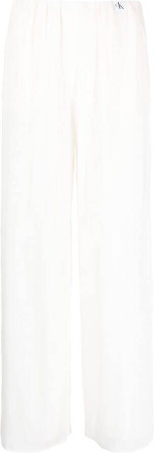 Calvin Klein Jeans Broek met wijde pijpen Wit
