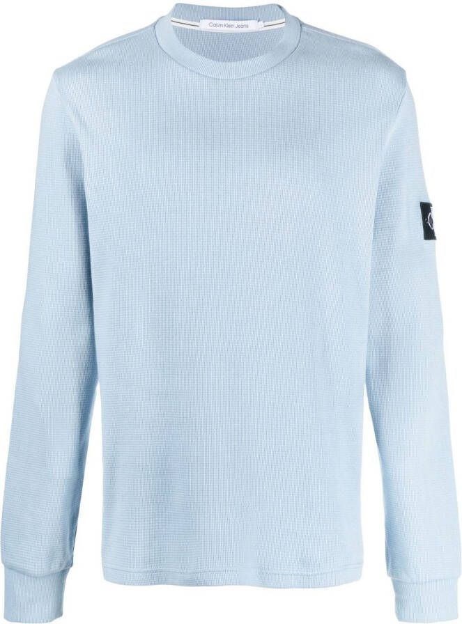 Calvin Klein Jeans Sweater met logopatch Blauw