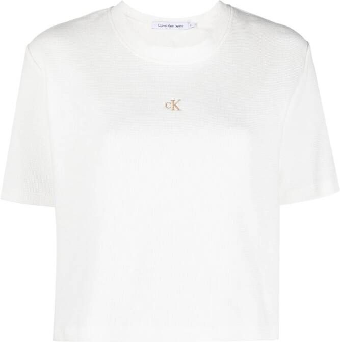 Calvin Klein Jeans T-shirt met geborduurd logo Wit