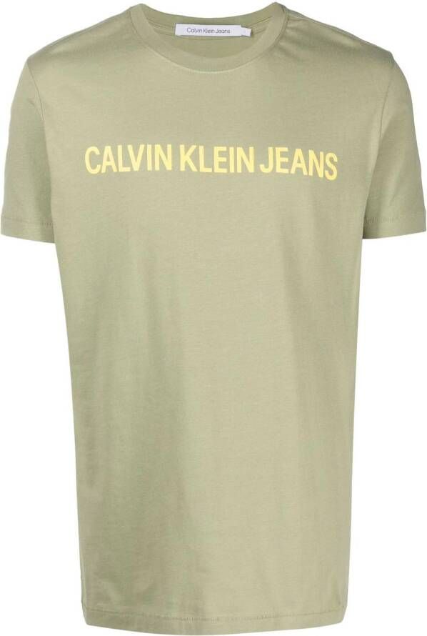 Calvin Klein Jeans T-shirt met logo Groen