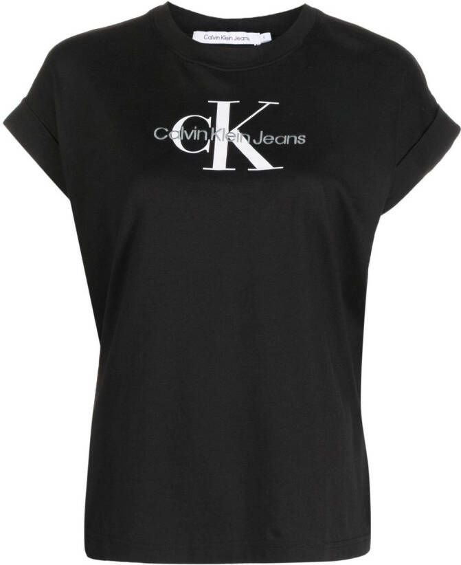 Calvin Klein Jeans T-shirt met logo Zwart