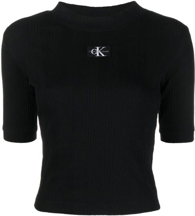 Calvin Klein Jeans T-shirt met logopatch Zwart