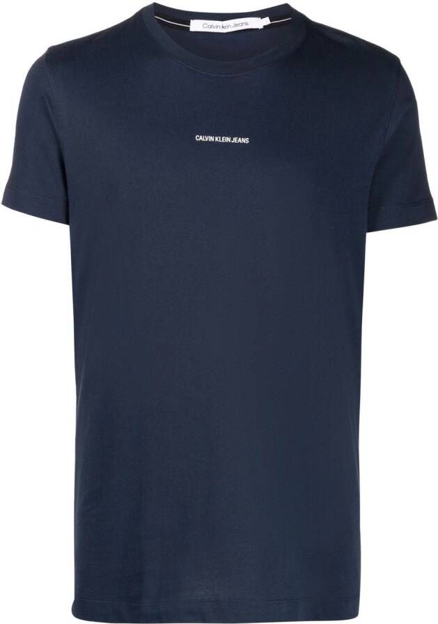 Calvin Klein Jeans T-shirt met logoprint Blauw