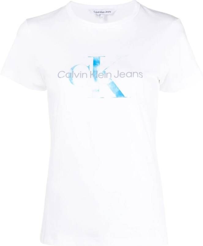 Calvin Klein Jeans T-shirt met logoprint Wit