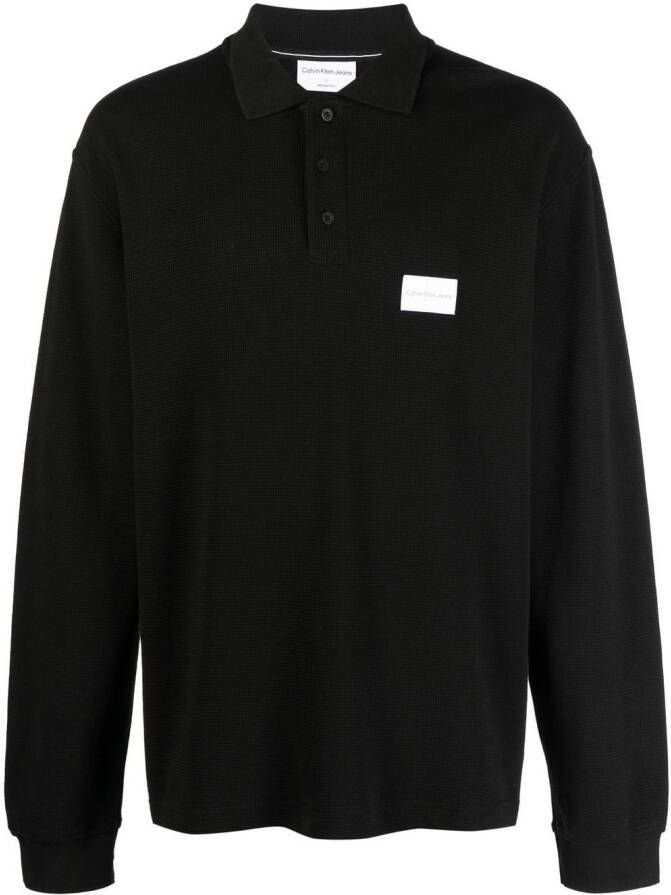 Calvin Klein Jeans Top met logopatch Zwart