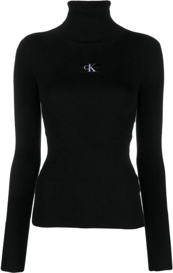 Calvin Klein Jeans Trui met geborduurd logo Zwart