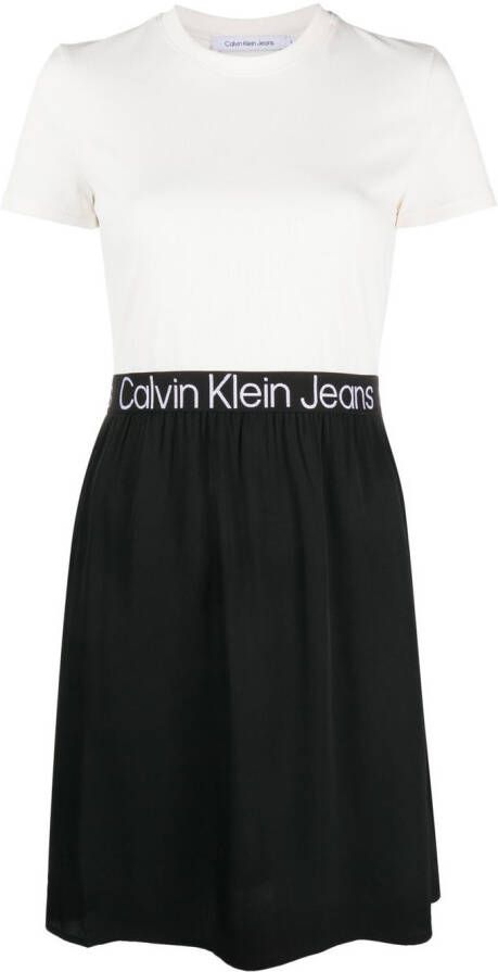 Calvin Klein Jeans Tweekleurige jurk Wit