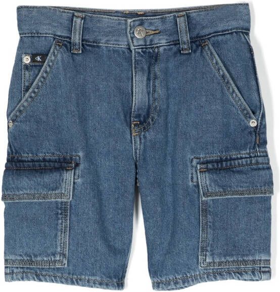 Calvin Klein Kids Cargo spijkershorts Blauw