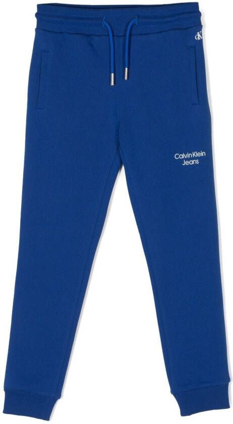 Calvin Klein Kids Trainingsbroek met geborduurd logo Blauw