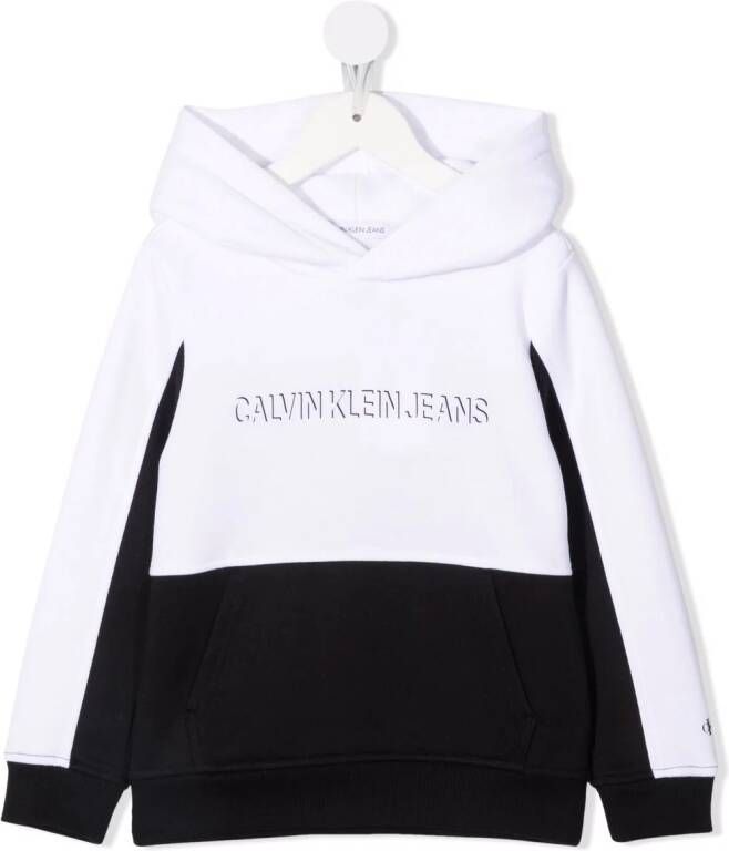 Calvin Klein Kids Hoodie met colourblocking Zwart