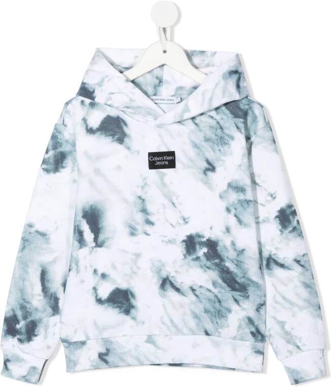 Calvin Klein Kids Hoodie met logopatch Wit