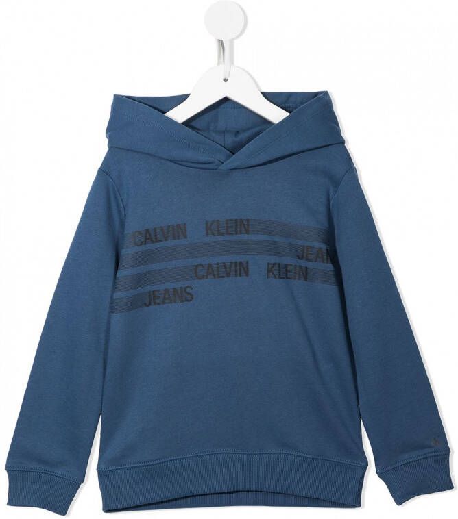 Calvin Klein Kids Hoodie met logoprint Blauw