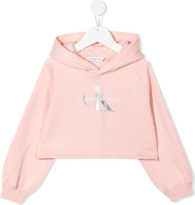Calvin Klein Kids Hoodie met logoprint Roze
