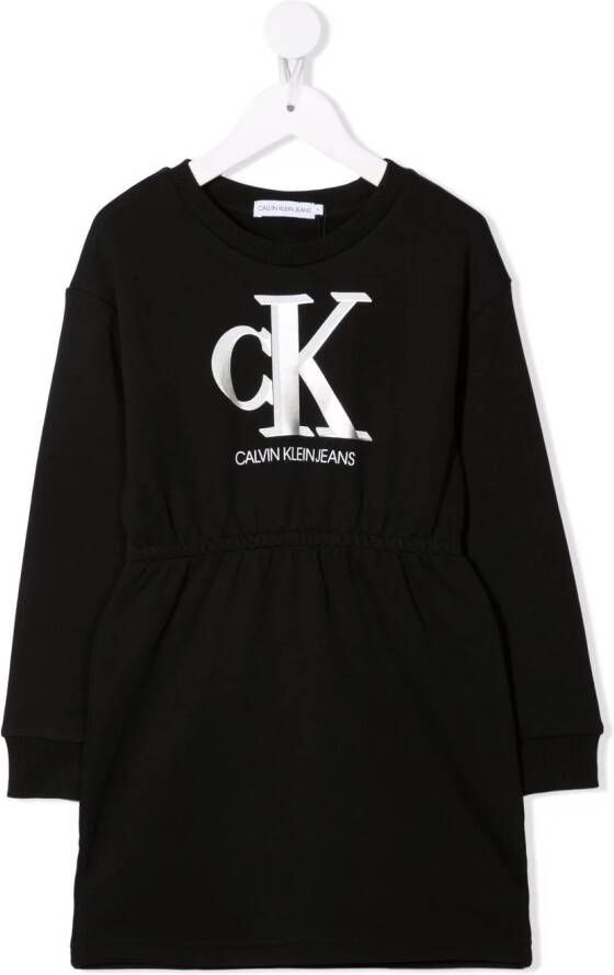 Calvin Klein Kids Jurk met logoprint Zwart