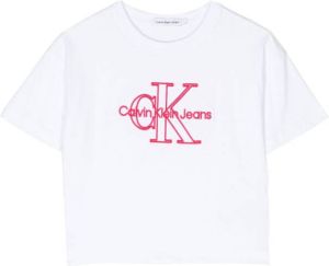 Calvin Klein Kids T-shirt met geborduurd logo Wit
