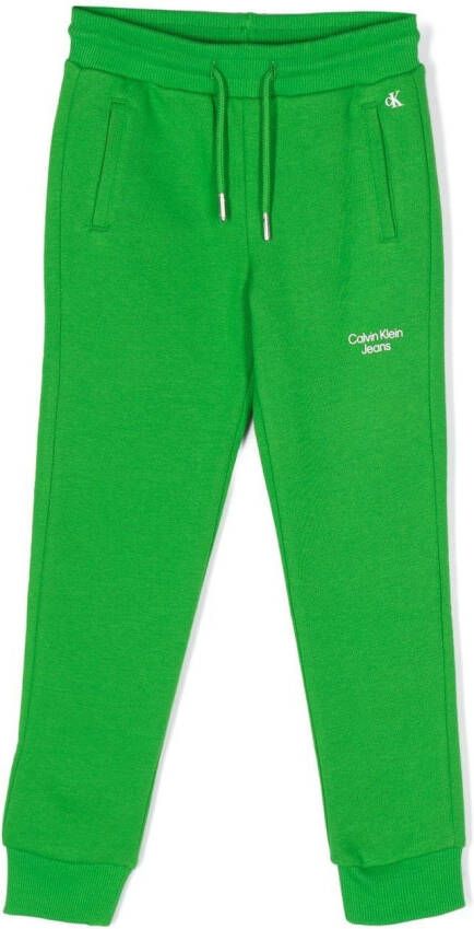 Calvin Klein Kids Joggingbroek met geborduurd logo Groen