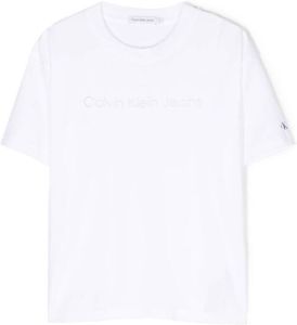 Calvin Klein Kids T-shirt met geborduurd logo Wit