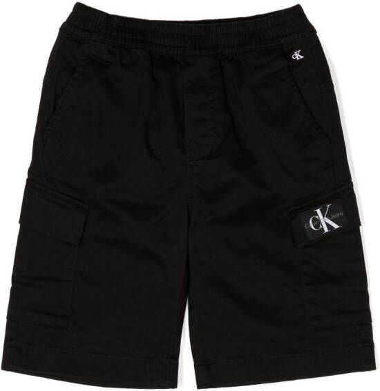 Calvin Klein Kids Bermuda shorts met logopatch Zwart