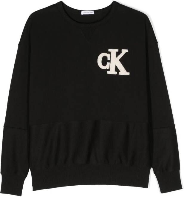 Calvin Klein Kids Sweater met logopatch Zwart
