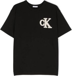 Calvin Klein Kids T-shirt met logopatch Zwart