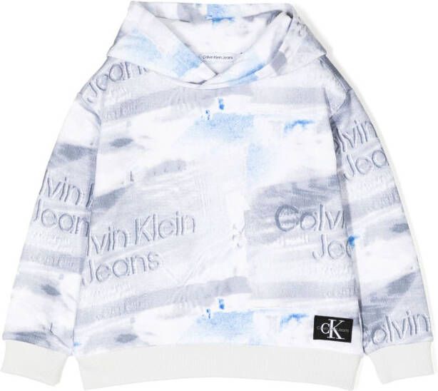 Calvin Klein Kids Hoodie met logopatch Grijs