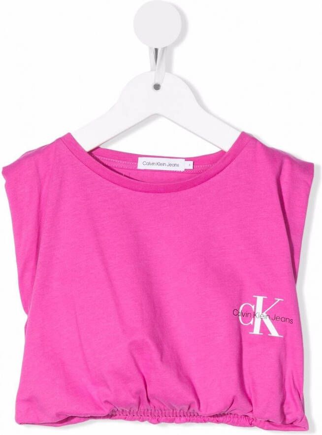 Calvin Klein Kids T-shirt met logoprint Roze