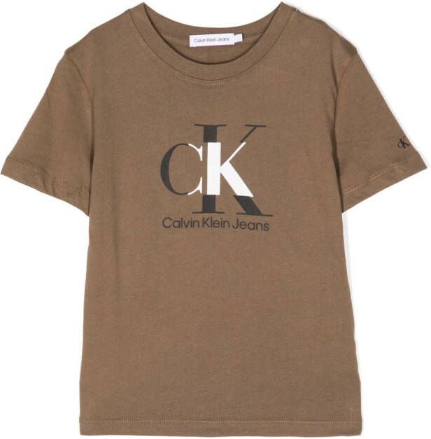 Calvin Klein Kids T-shirt met logoprint Bruin