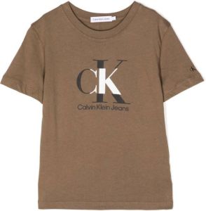 Calvin Klein Kids T-shirt met logoprint Bruin