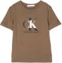 Calvin Klein Kids T-shirt met logoprint Bruin - Thumbnail 1