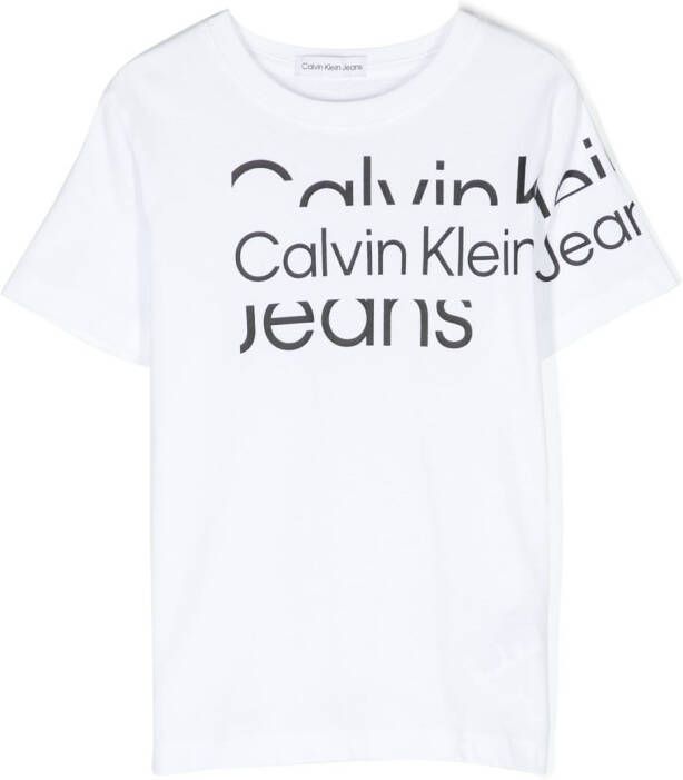 Calvin Klein Kids T-shirt met logoprint Wit