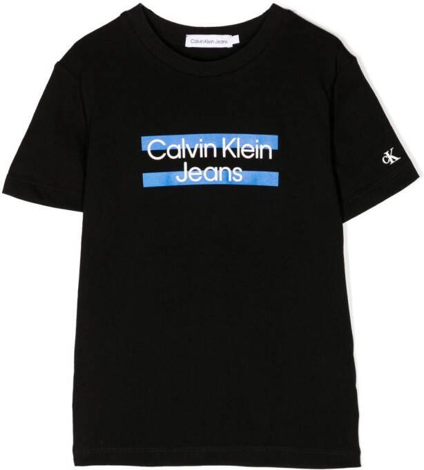 Calvin Klein Kids T-shirt met logoprint Zwart