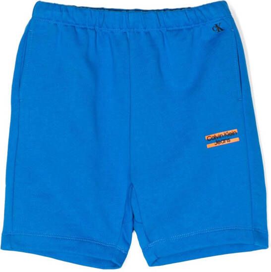 Calvin Klein Kids Trainingsshorts met logoprint Blauw