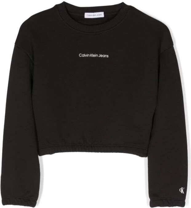 Calvin Klein Kids Sweater met logoprint Zwart