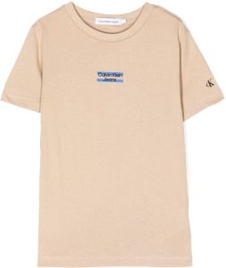 Calvin Klein Kids T-shirt met logoprint Beige