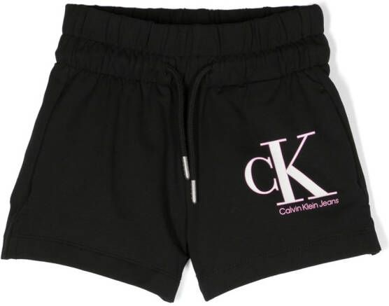 Calvin Klein Kids Shorts met logoprint Zwart