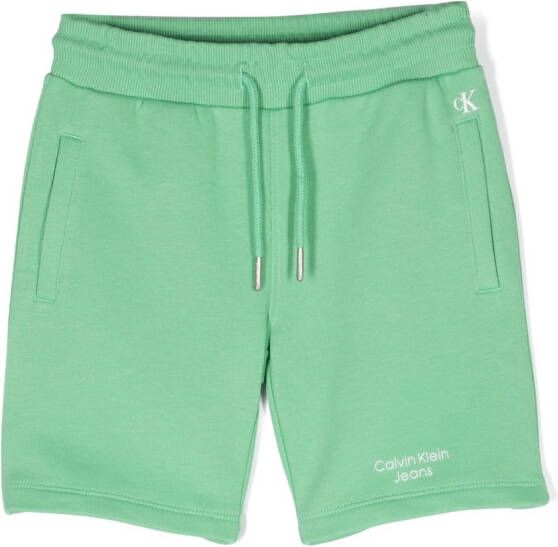 Calvin Klein Kids Shorts met logopatch Groen
