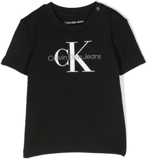Calvin Klein Kids T-shirt met logoprint Zwart