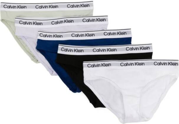 Calvin Klein Kids Vijf slips met logoband Zwart
