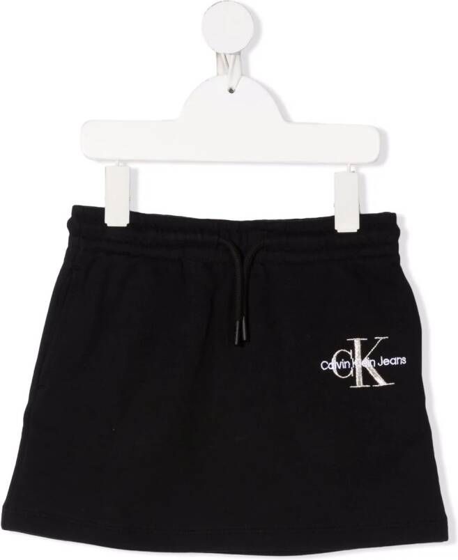 Calvin Klein Kids Mini-rok met geborduurd logo Zwart