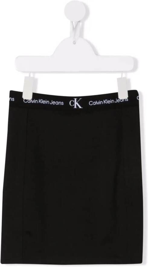 Calvin Klein Kids Mini-rok met logo tailleband Zwart
