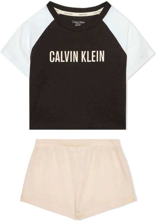Calvin Klein Kids Pyjamashorts met logoprint Beige