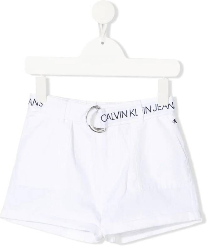 Calvin Klein Kids Shorts met ceintuur Wit