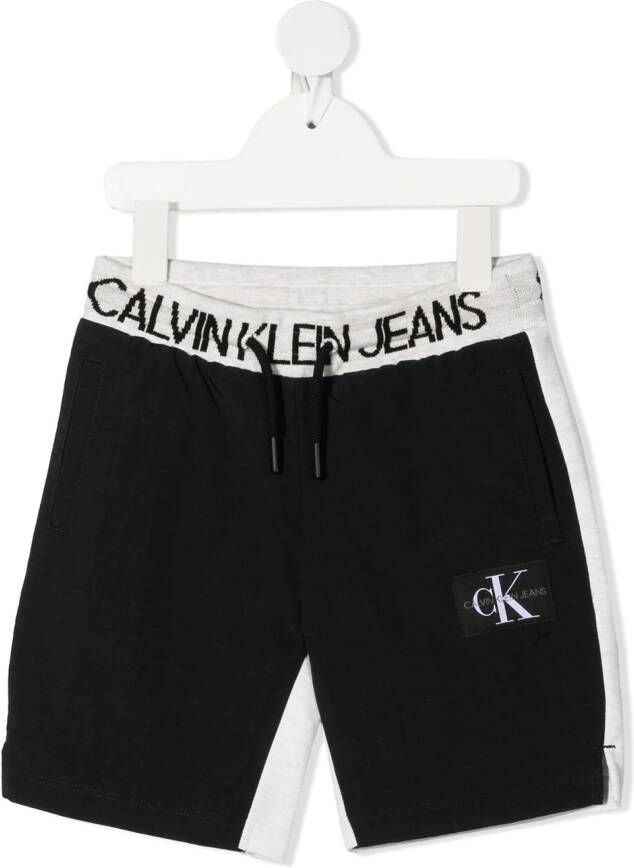Calvin Klein Kids Shorts met logo tailleband Zwart
